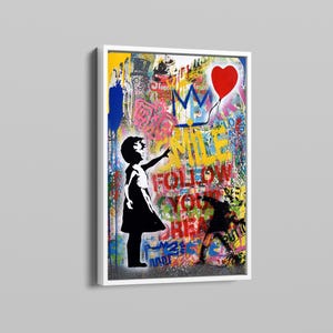 Banksy Balloon Girl Pop Art canvas - pop culture painting - graffiti painting - banksy street art - Banksy the girl with the balloon
