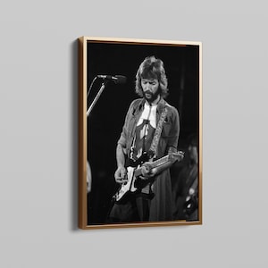 Eric Clapton 1970s Premium Canvas Print: Classic Music Wall Art from the &#39;60s-&#39;80s, Perfect Living Room Decor for Music Lovers
