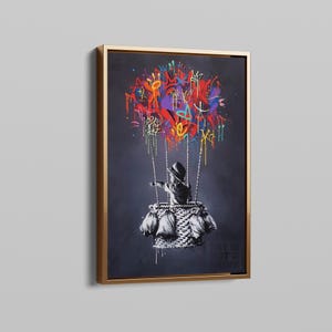 Banksy Balloon Canvas | Ready-to-Hang Wall Art | Unique Balloon Poster | Stylish Canvas Design for Home Decor