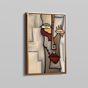Picasso Abstract Figures Poster Blending in Face Wall Art