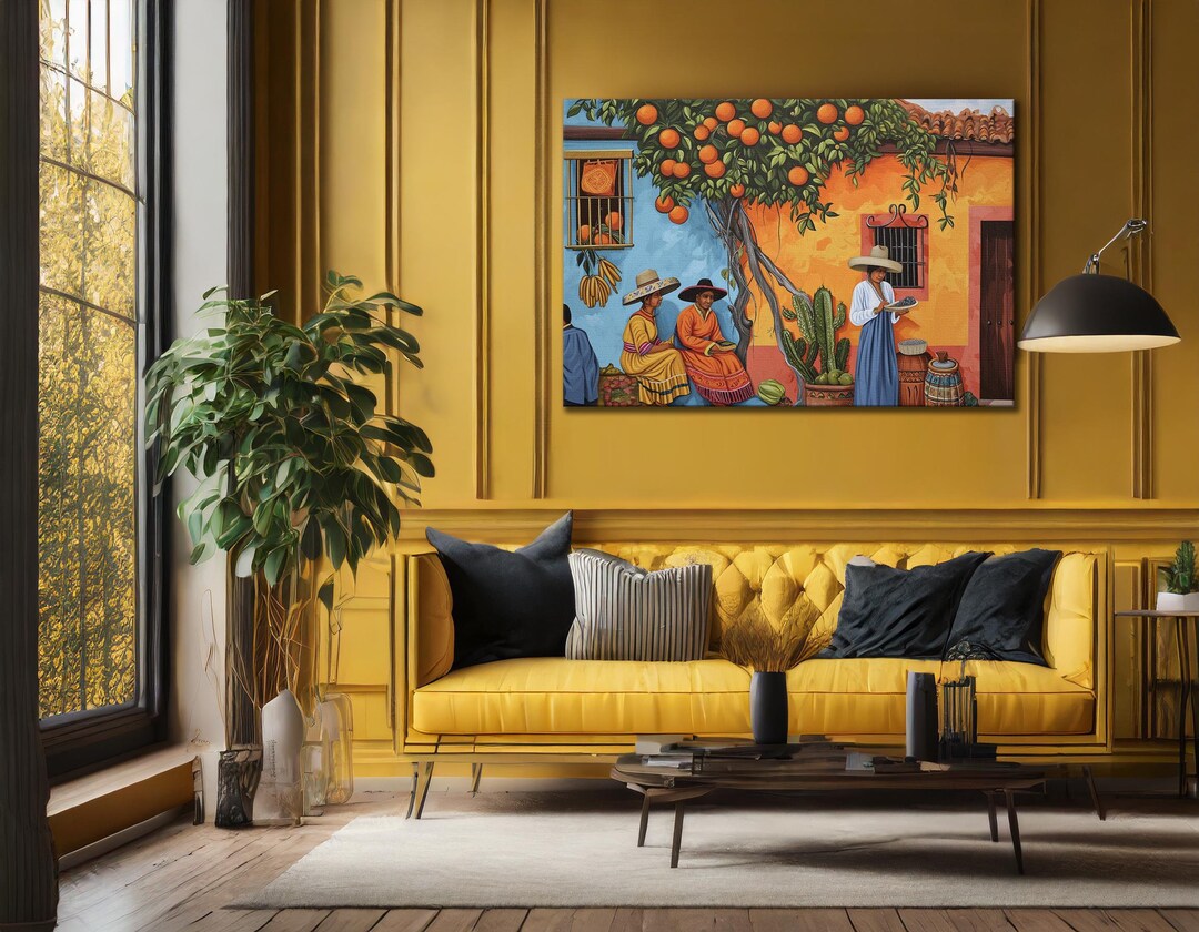 Mexican Traditional Home Painting Canvas Print - Mexican Housewarming ...