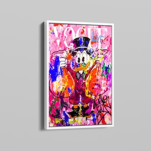 Banksy McDuck Graffiti Pop Art Canvas | Unique Street Art Decor | Perfect Wall Art for Disney and Cartoon Fans