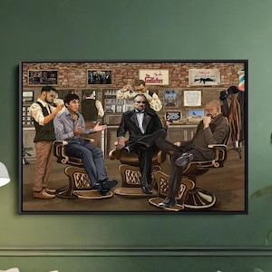 Gangsters Graffiti Canvas Wall Art – Famous Gangsters Print Art – Office & Man Cave Wall Decor – Movie Poster – Urban Graffiti Art