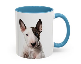 Bull Terrier Puppy Coffee Cup, Gift for Dog Lovers, Animal Lover Tea Mug, Funny Pet Owner Present, Ceramic Drinkware, Kitchen