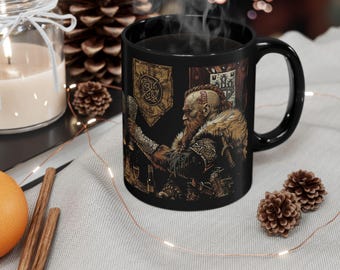 Viking Valhalla Mug -  Valhalla Feast Cup, Norse Mythology Gift, Viking Coffee Cup, Berserk Warrior Drinkware, Scandinavian Kitchen Decor