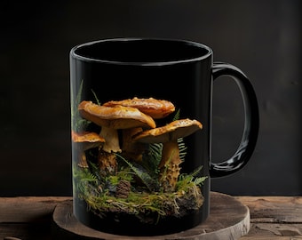 Taza de Naturaleza - Taza de Café con Hongos de Arcilla con Efecto 3D, Regalo Único para Amantes de la Naturaleza, Perfecta para Entusiastas de los Hongos y Coleccionistas de Arte