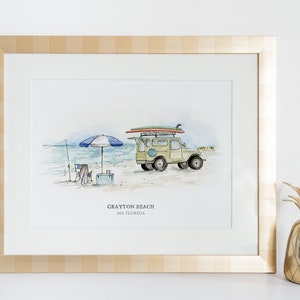 Grayton Beach Scene - Grayton Beach, Florida - 30A - Gulf Coast Florida - Florida Panhandle - Destin, Florida - Watercolor Print