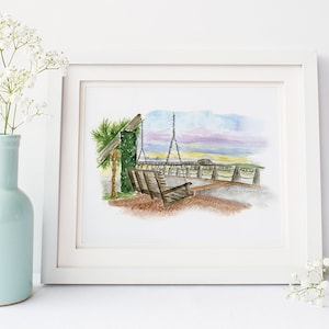 Beaufort Henry C. Chambers Waterfront Park - Beaufort, South Carolina - Watercolor Venue Painting - Downtown Beaufort - Beaufort SC