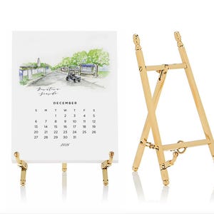30A Florida's Gulf Coast 12 Month 2026 Desk Calendar - Watercolor Paintings - Emerald Coast - Gold Easel - Seaside, Rosemary, Alys