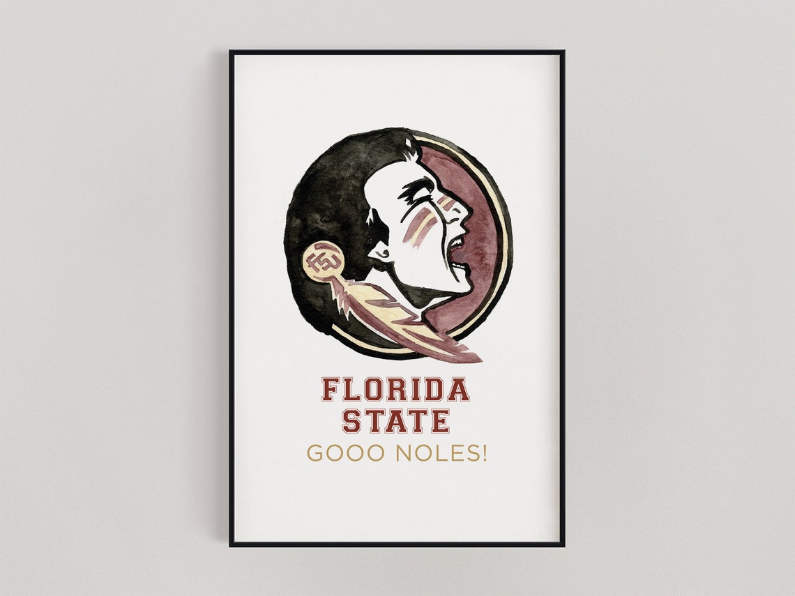 Watercolor Florida State University Print Florida State Etsy