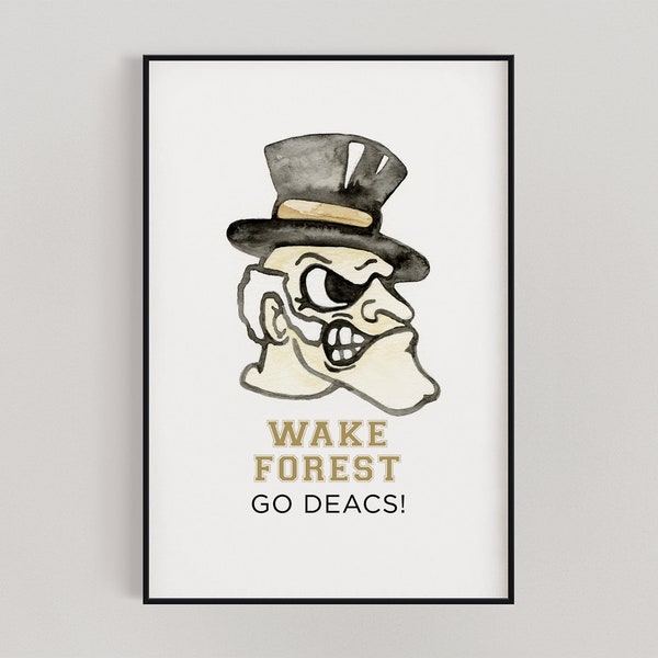 Watercolor Wake Forest University - Wake Forest Demon Deacons - College Print - Collegiate Collection - Go Deacs