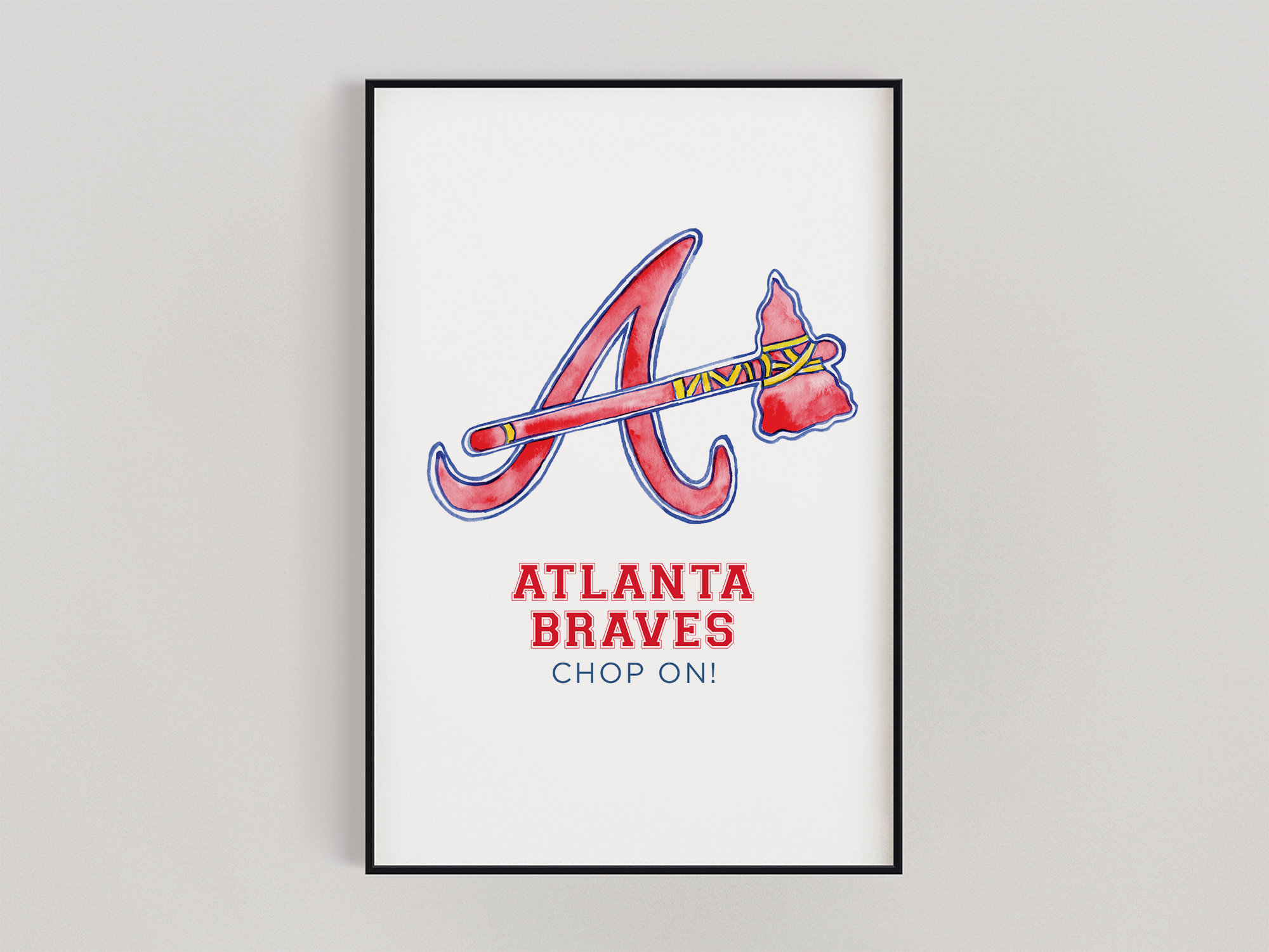 Watercolor Atlanta Braves Print - Chop On - Baseball Print - MLB - Atlanta  Sports