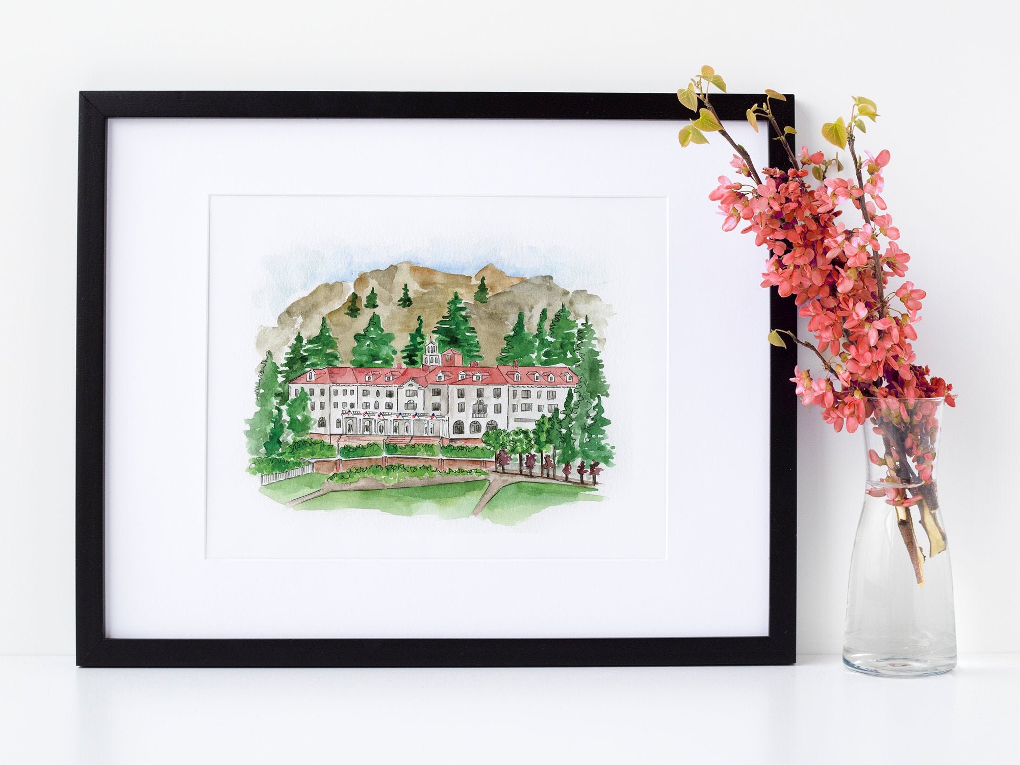 The Stanley Hotel Watercolor Painting Estes Park, Colorado