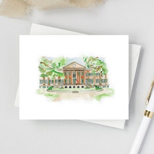 Cistern Yard Note Set - College of Charleston - Folded Notecards and Coordinating Envelopes - Charleston, South Carolina - Watercolor Notes