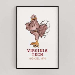 Watercolor Virginia Tech University - Virginia Tech Hokies - College Print - Collegiate Collection - Go Hokies