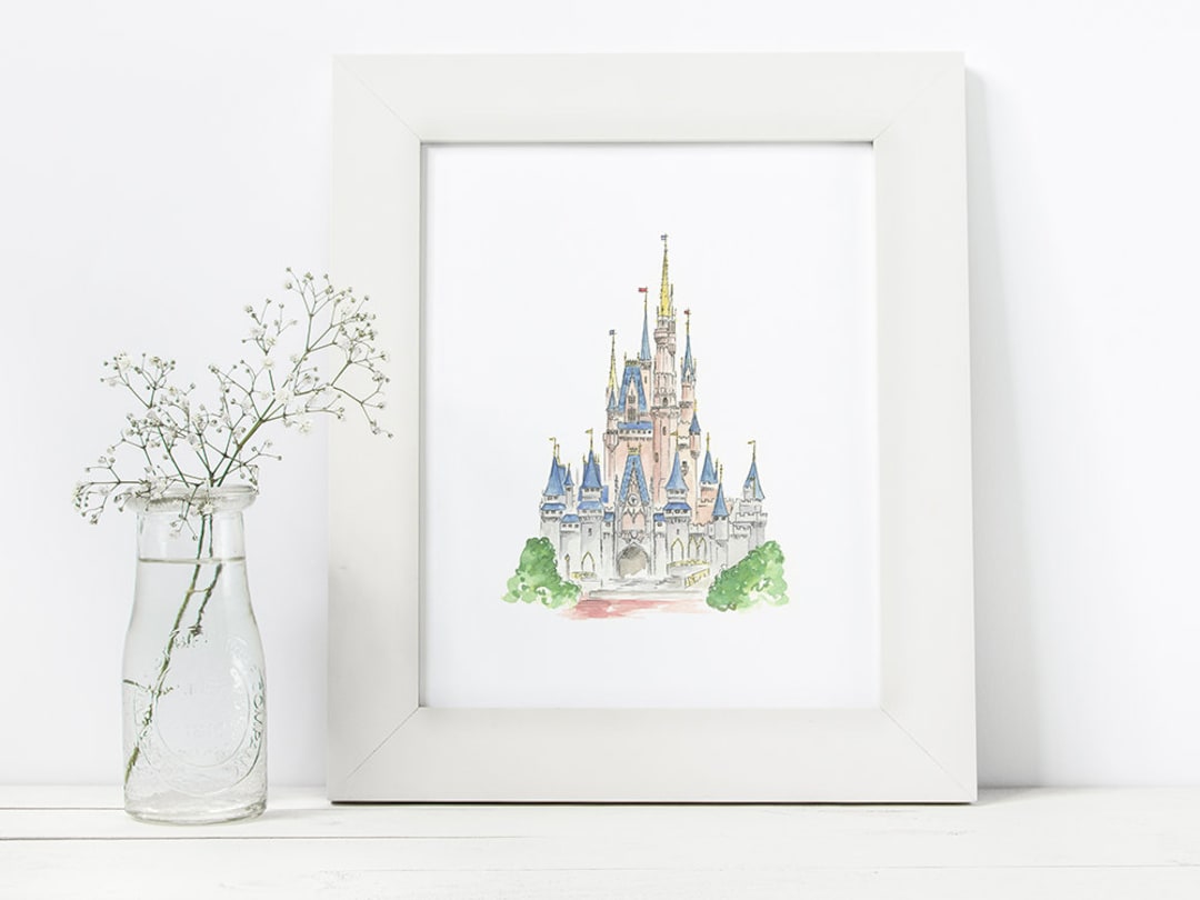 Walt Disney Castle - Orlando, Florida - Watercolor Disney Painting ...