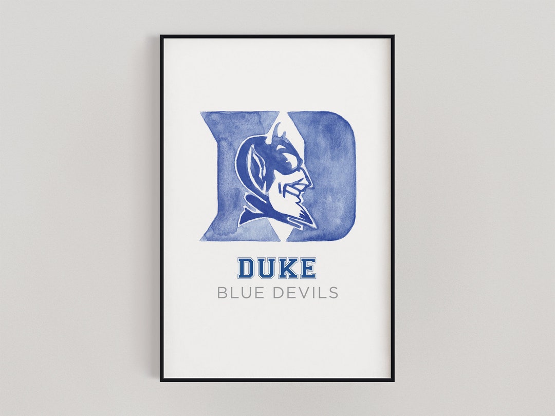Watercolor Duke University Print Duke Blue Devils College Print