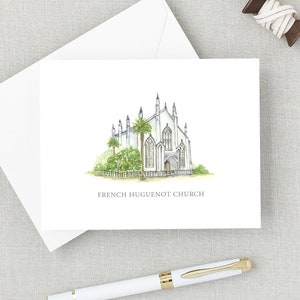 French Huguenot Church Note Set - Folded Notecards and Coordinating Envelopes - Charleston, South Carolina - Watercolor Notes - Notecards