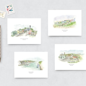 COASTAL Charleston Note Set - 8 Folded Notecards and Coordinating Color Envelopes, 4 Designs - Charleston, South Carolina Notes