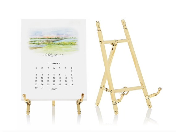 Coastal Carolina Calendar 2022 Coastal Charleston 12 Month Desk Calendar 2022 Watercolor | Etsy