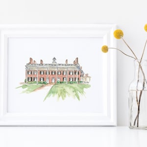 The Carolina Inn - The University of North Carolina at Chapel Hill - Watercolor Painting - Venue Painting - Chapel Hill, North Carolina
