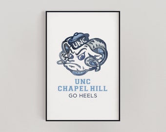 Watercolor University of North Carolina at Chapel Hill - UNC Tar Heels - College Print - Collegiate Collection - Go Heels