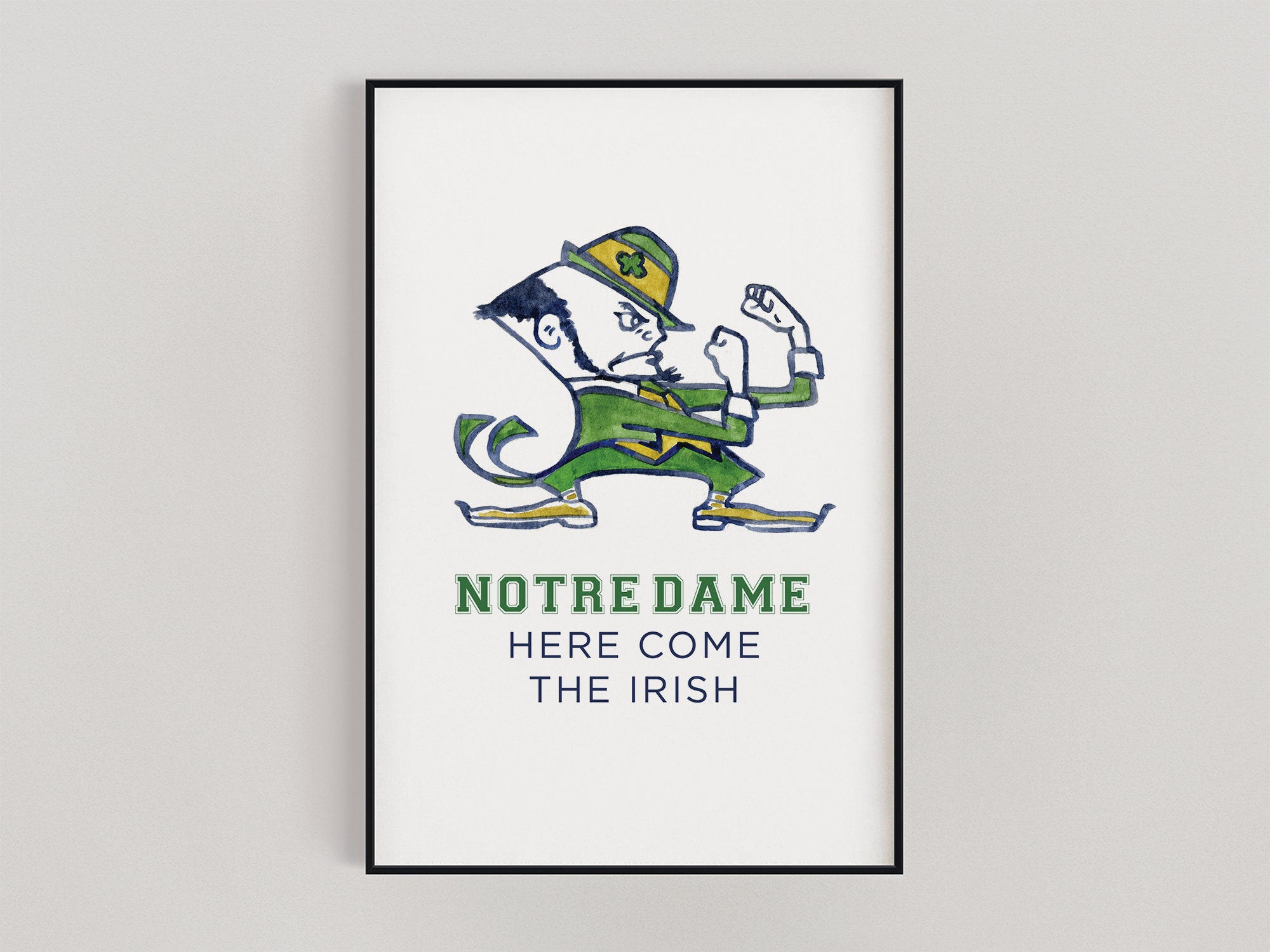 Watercolor Notre Dame University Print - Notre Dame Flighting