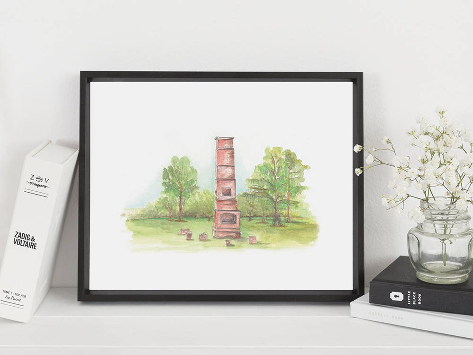 Runnymede Plantation Charleston South Carolina Watercolor Etsy