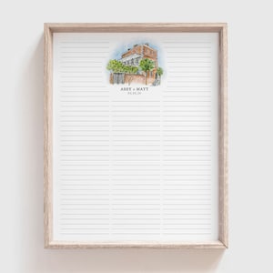 Watercolor Venue Guest Book Alternative - Wedding Guest Book Ledger 11x14 Print - Customized with any Venue