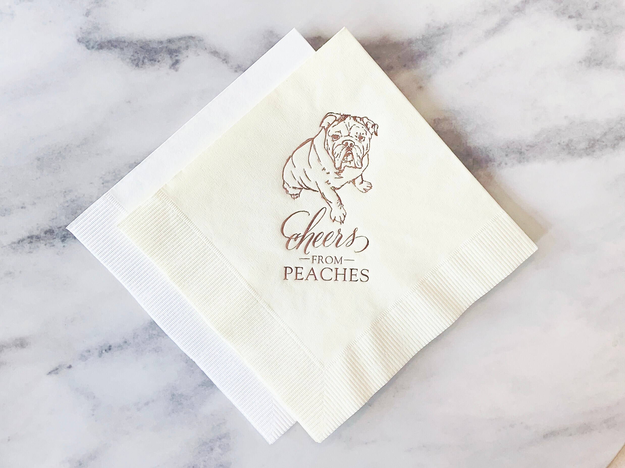 Dog Cocktail Napkin Wedding Napkin Dog Sketch and Etsy