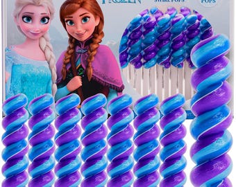Disney Frozen Swirl Lollipops 20pk- Frozen Candy For Disney Frozen Party Favors-Frozen Party Decorations - Elsa And Anna Frozen Themed Candy