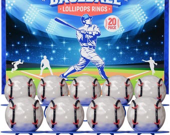 Piruletas de aro de béisbol 3D - Recuerdos de fiesta, paquete de 20