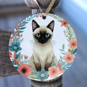 Siamese Cat Memorial Wall Hang Personalized Home Decoration Small Gift for Cat Lover Gift for Siamese Cat Owner Personalized Pet Gift