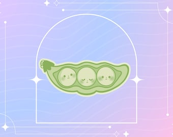 Smiski Peas in a Pod Sticker: Glittery Waterproof Vinyl Decal