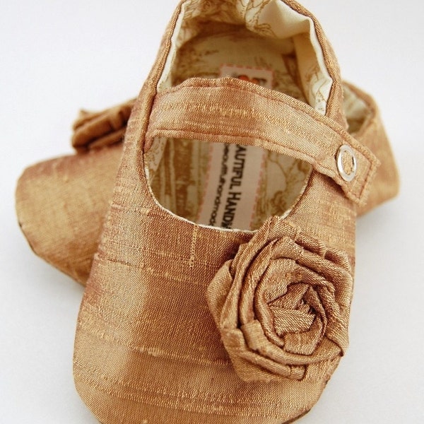 LIMITED EDITION Antique Rose - Silk Dupioni Baby\/Toddler Shoes Newborn to 24 Months