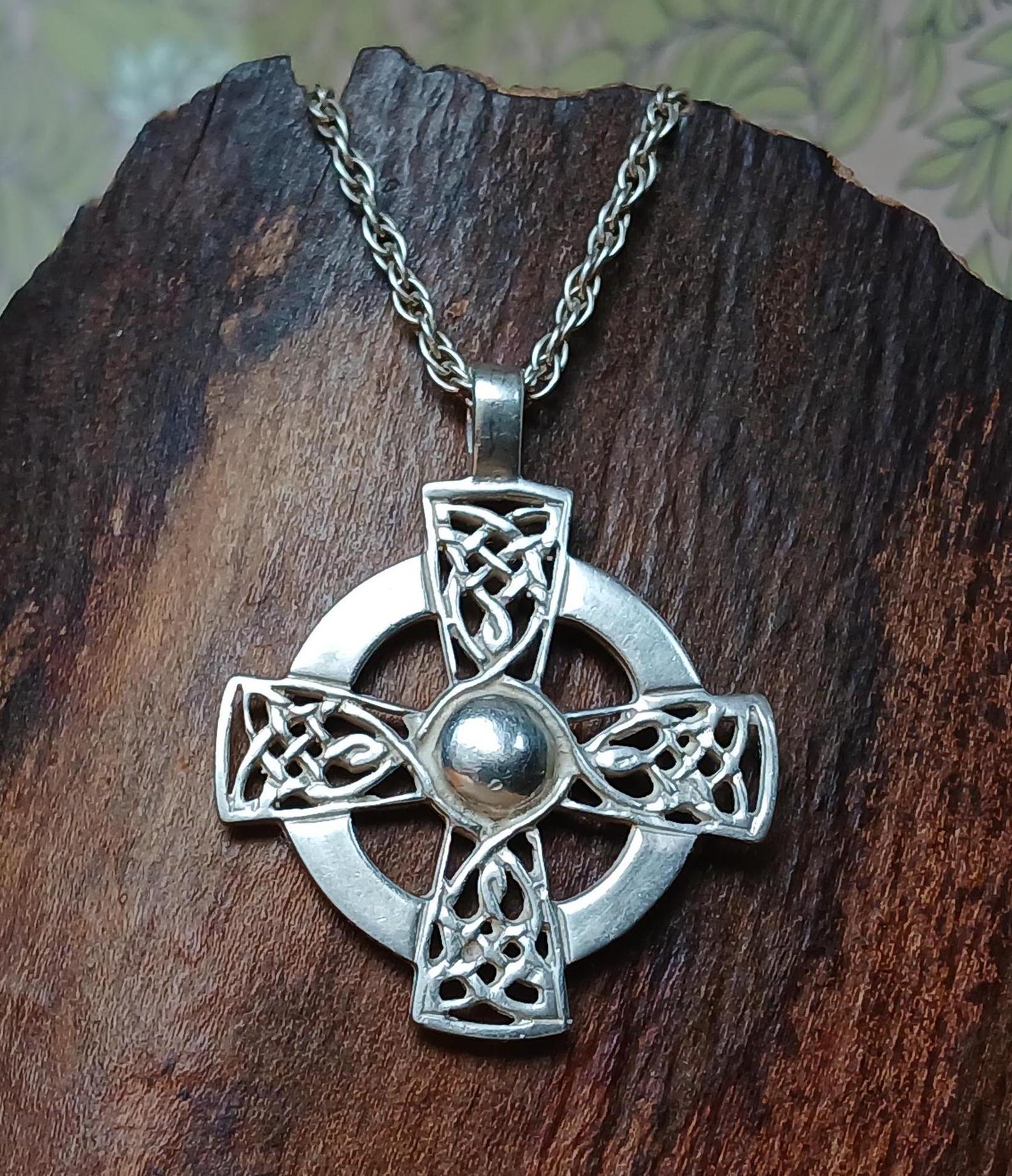 Vintage Sterling Silver Celtic Knot Cross Pendant / Necklace 20 Inch ...