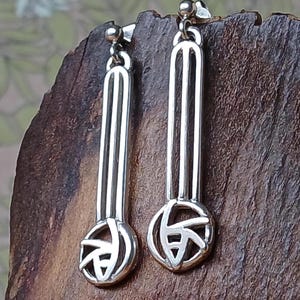 Vintage Scottish Sterling Silver Rennie Mackintosh Glasgow Rose Stud Earrings