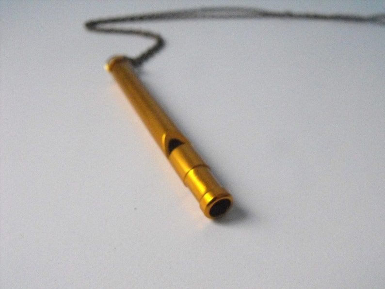 Whistle Necklace gold with Brass Chain dog whistle coach Etsy