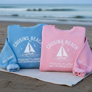 Embroidered Cousins Beach Sweatshirt TSITP Crewneck, Summer I Turned Sweatshirt, Pretty Team Group Matching Pullover Coastal Summer Tee