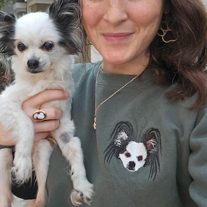 Benutzerdefiniertes Hundegesicht besticktes Sweatshirt Haustier-Porträt-Foto-Pullover- personalisierter Hundeliebhaber-Geschenk-Haustier für Tierliebhaber-Hundmutter-Hundedad
