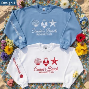 Cousins Beach Embroidered Sweatshirt, Bookish Summer Vibes Crewneck, The Summer I Turned Inspired Pretty Coastal Matching Pullover
