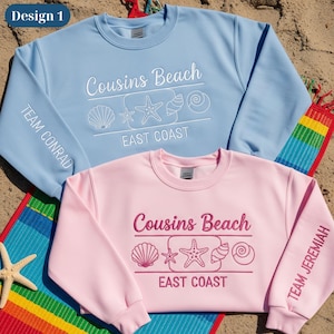 Cousins Beach Summer Vibes Embroidered Sweatshirt, Bookish Coastal Crewneck, Group Matching Pullover, The Summer I Turned Tee