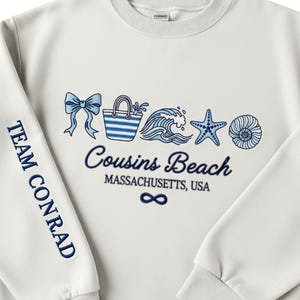 Cousins Beach Embroidered Sweatshirt, Summer I Turned Crewneck, Pretty Bookish Coastal Vibes Pullover Summer Vibe Group Matching Tee