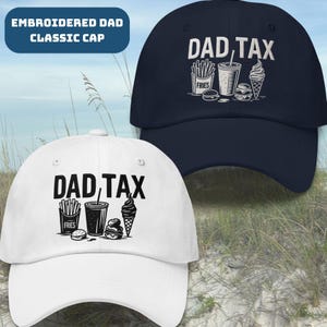 Dad Joke Embroidered Cap Dad Tax Design Funny Fathers Day Hat Classic Baseball Style Custom Gift for Dad or Husband Embroidery Cap