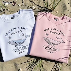 Whale of a Tale Embroidered Sweatshirt Cousins Beach TSITP Crewneck, Bookish Gift for Her, Summer I Turned Pretty Inspired Shirt