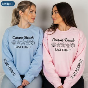 Cousins Beach Embroidered Sweatshirt, Bookish Summer Vibes Crewneck, Coastal Group Matching Pullover, TSITP Inspired Embroidery Tee