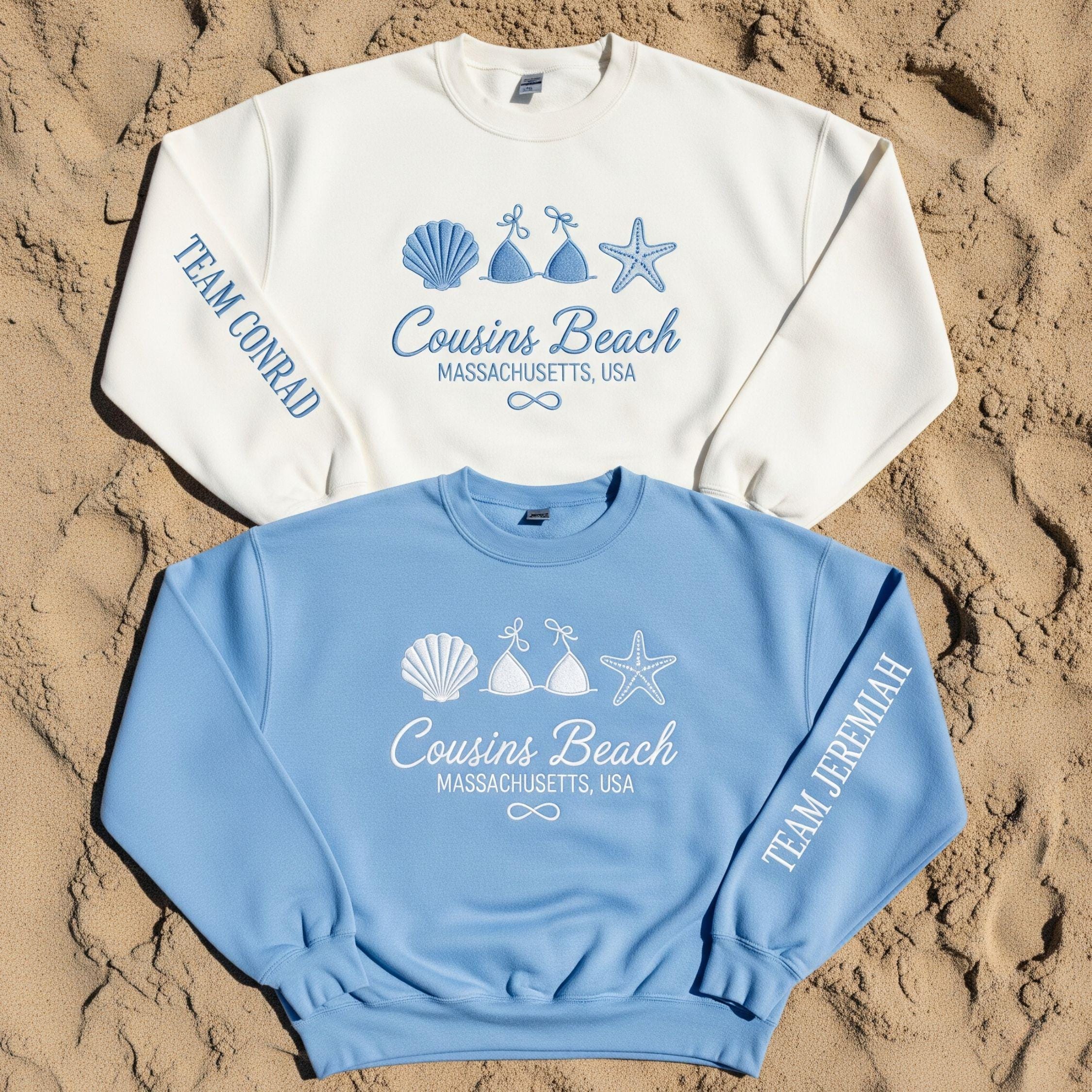 Cousins Beach Embroidered Sweatshirt, Summer I Turned Pretty Crewneck, Bookish Coastal Vibes Pullover Summer Vibe Group Matching Tee