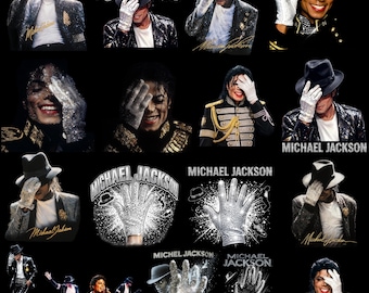 Michael Jackson Rey del Pop Diseño PNG Semitono MJ Gráfico Estilo Vintage Camiseta Impresión Sublimación PNG Póster JPG Descarga Digital