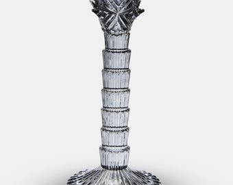 Grey Glass Bamboo Style Candlestick
