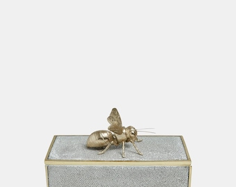 Shagreen Jewellery Box with Gold Bee